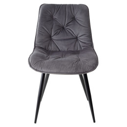 Стул MONACO UF910-05 DARK GREY, велюр/черный каркас M-City