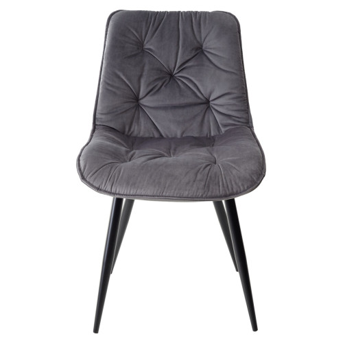 Стул MONACO UF910-05 DARK GREY, велюр/черный каркас M-City