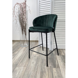 Полубарный стул WENDY BLUVEL-78 GREEN (H=65cm), велюр М-City