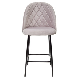 Полубарный стул НИРВАНА, цвет светло-серый B-24, велюр / черный каркас H=63cm М-City