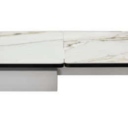 Стол ALTO 160 KL-188 Контрастный мрамор матовый, итальянская керамика/ белый каркас М-City