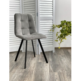 Стул CHILLI-Q SQUARE светло-серый #26, велюр / черный каркас М-City