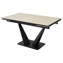 Стол Ниагара 140 Темный беж, керамика / черный каркас М-City