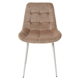 Стул ХОФМАН, цвет капучино #H65, велюр / белый каркас 4 шт./1 к М-City