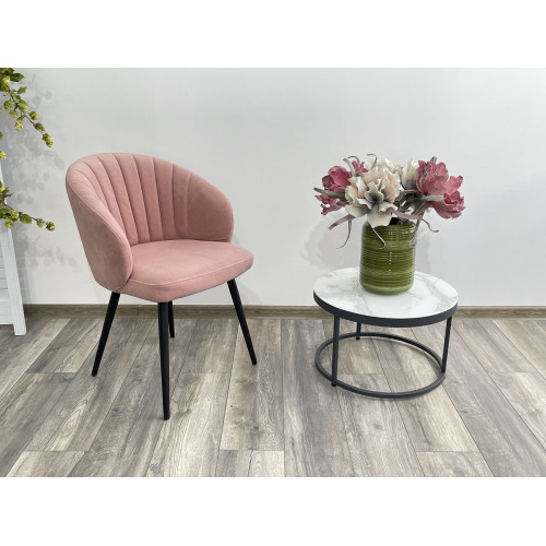 Стул Зефир Teddy 026 Розовый, велюр / черный каркас M-City БЕЗ НДС