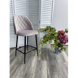 Полубарный стул НИРВАНА, цвет светло-серый B-24, велюр / черный каркас H=63cm М-City
