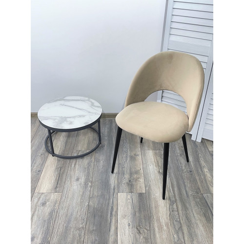 Стул MAX бежевый #5, велюр / черный каркас М-City