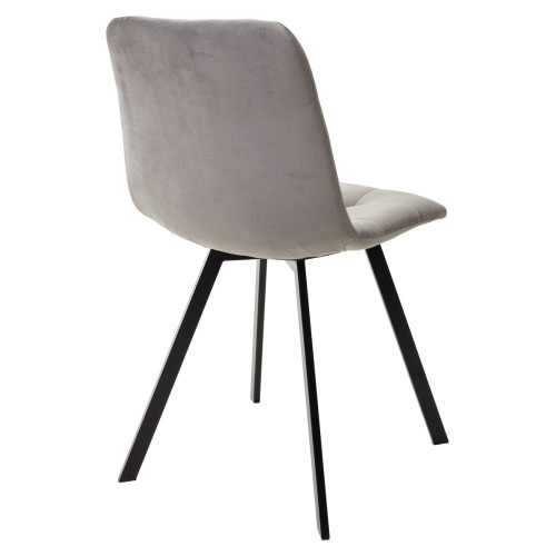 Стул CHILLI-Q SQUARE светло-серый #26, велюр / черный каркас М-City