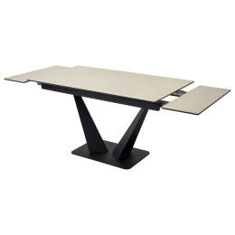 Стол Ниагара 140 Темный беж, керамика / черный каркас М-City