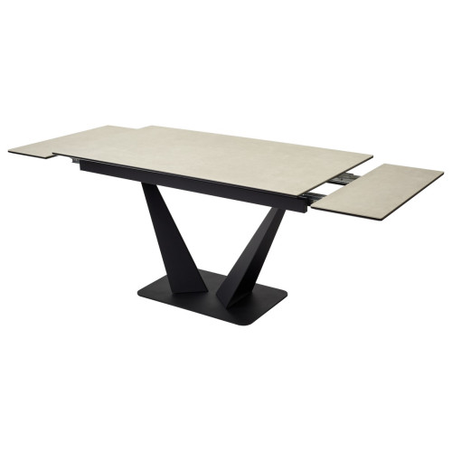 Стол Ниагара 140 Темный беж, керамика / черный каркас М-City