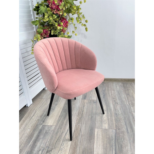 Стул Зефир Teddy 026 Розовый, велюр/черный каркас M-City