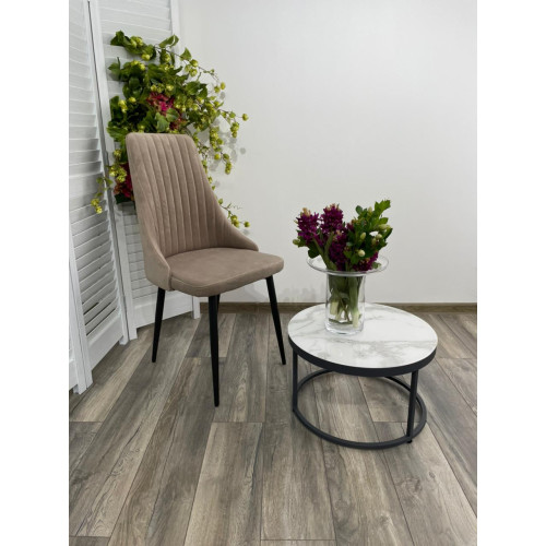 Стул Руссо Premier 09 Серо-коричневый, велюр / черный каркас M-City БЕЗ НДС