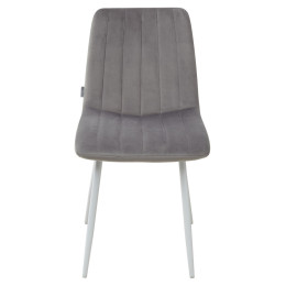 Стул DUBLIN G108-13 серебристо-серый, велюр / белый каркас М-City