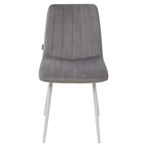 Стул DUBLIN G108-13 серебристо-серый, велюр / белый каркас М-City