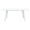 Стол ФИН 140 Белый, стекло/ Белый каркас М-City