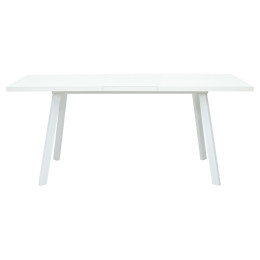 Стол ФИН 140 Белый, стекло/ Белый каркас М-City