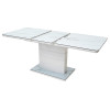 Стол ALTA 140 GREY-WHITE MARBLE/ WHITE глазурованное стекло М-City