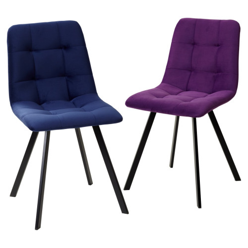 Стул CHILLI-Q SQUARE фиолетовый #H38, велюр / черный каркас М-City