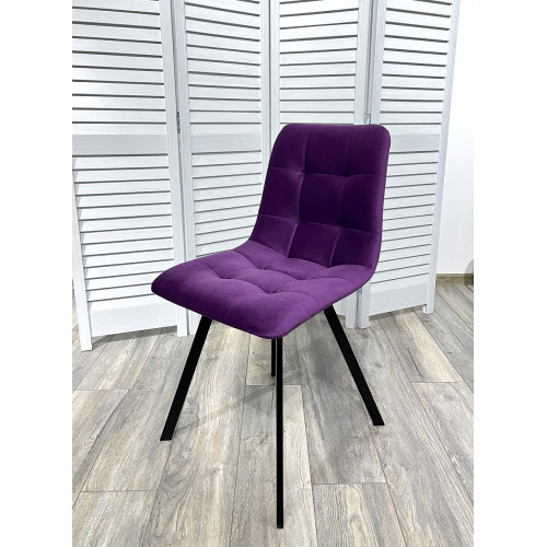 Стул CHILLI-Q SQUARE фиолетовый #H38, велюр / черный каркас М-City