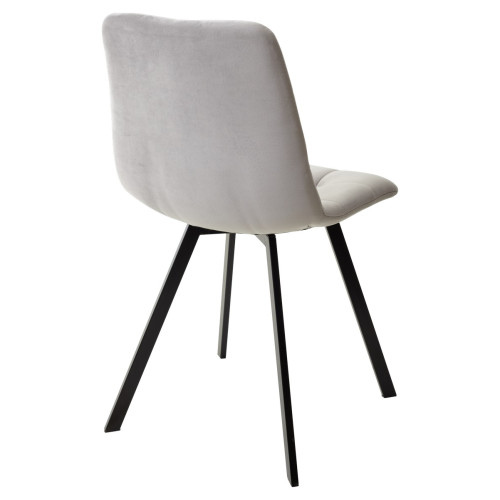 Стул CHILLI-Q SQUARE светло-серый #H09, велюр / черный каркас М-City