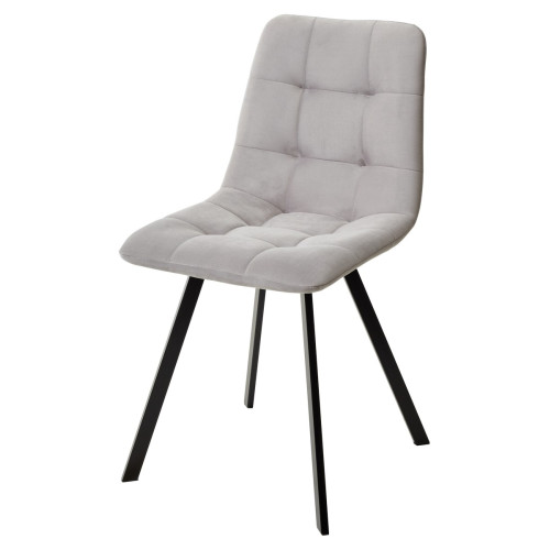 Стул CHILLI-Q SQUARE светло-серый #H09, велюр / черный каркас М-City