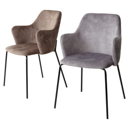 Стул AMARETTO VBP203 античный серебристо-серый/ черный каркас, М-City