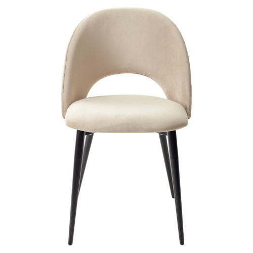 Стул MAX бежевый #5, велюр / черный каркас М-City