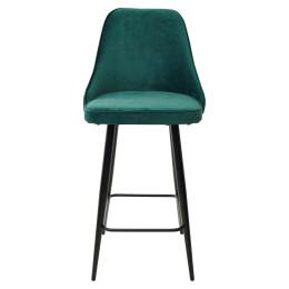Полубарный стул NEPAL-PB ЗЕЛЕНЫЙ #19, велюр/ черный каркас (H=68cm) М-City