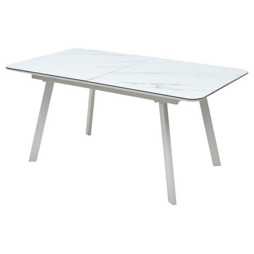 Стол ARUBA 140 GREY-WHITE/ WHITE глазурованное стекло М-City