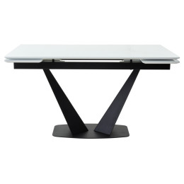 Стол Ниагара 140 Белый, стекло / черный каркас М-City
