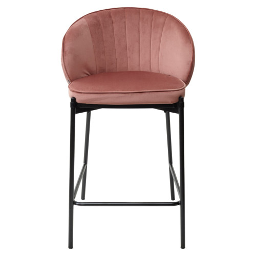 Полубарный стул WENDY BLUVEL-52 PINK (H=65cm), велюр М-City