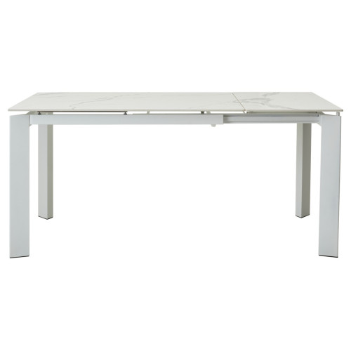 Стол CORNER 120 GLOSS STATUARIO WHITE SINTERED STONE / WHITE М-City