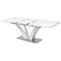 Стол FREYA 160 WHITE GLASS белый глянец М-City