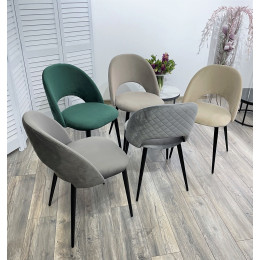 Стул MAX зеленый #19, велюр / черный каркас М-City