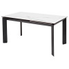 Стол CREMONA 160 HIGH GLOSS STATUARIO Белый мрамор глянцевый, керамика/ черный каркас М-City