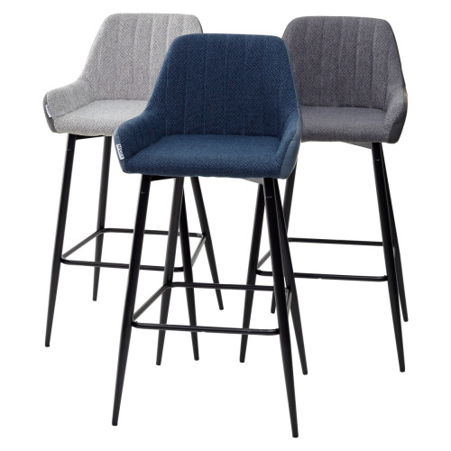 Барный стул PUNCH светло-серый меланж FC-01/ экокожа антрацит RU-08 М-City