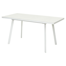 Стол ФИН 120 Латте, стекло/ Белый каркас М-City