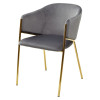 Стул DILL BLUVEL-14 GREY, велюр/ золотой каркас, М-City