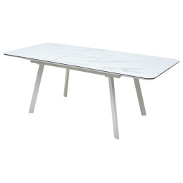 Стол ARUBA 140 GREY-WHITE/ WHITE глазурованное стекло М-City