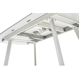 Стол ARUBA 140 GREY-WHITE/ WHITE глазурованное стекло М-City