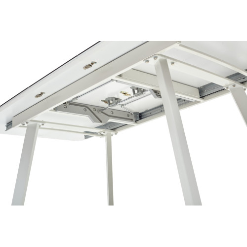 Стол ARUBA 140 GREY-WHITE/ WHITE глазурованное стекло М-City