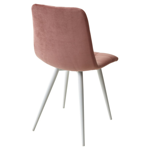Стул CHILLI-Q розовый #15, велюр / белый каркас М-City