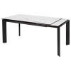 Стол CREMONA 160 HIGH GLOSS STATUARIO Белый мрамор глянцевый, керамика/ черный каркас М-City