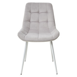 Стул ХОФМАН, цвет светло-серый #H09, велюр / белый каркас 4 шт./1 к М-City