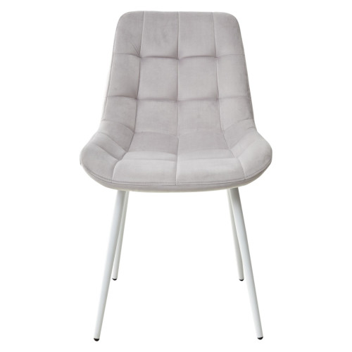 Стул ХОФМАН, цвет светло-серый #H09, велюр / белый каркас 4 шт./1 к М-City