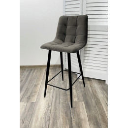 Полубарный стул CHILLI-QB графит #14, велюр / черный каркас (H=66cm) М-City