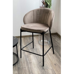 Полубарный стул WENDY BLUVEL-40 BEIGE (H=65), велюр М-City