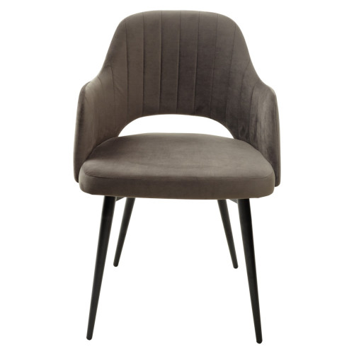 Стул FANTINE-LA ГРАФИТ #14, велюр / черный каркас М-City