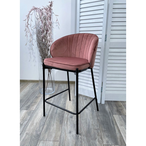Полубарный стул WENDY BLUVEL-52 PINK (H=65cm), велюр М-City