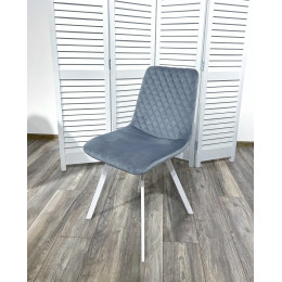 Стул DAIQUIRI BLUVEL-06 BLUE / белый каркас, велюр М-City